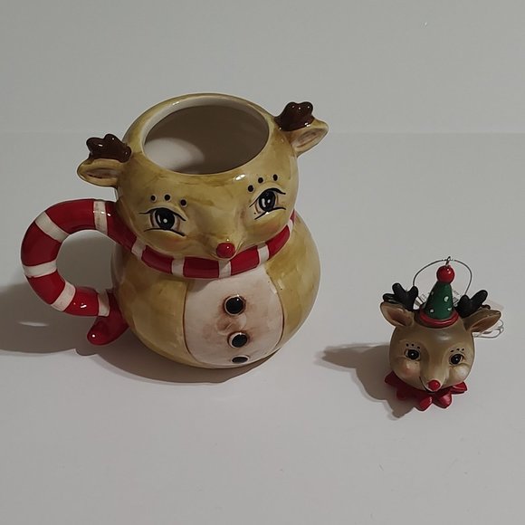Johanna Parker Reindeer Mug and Reindeer Ornament - Picture 1 of 9